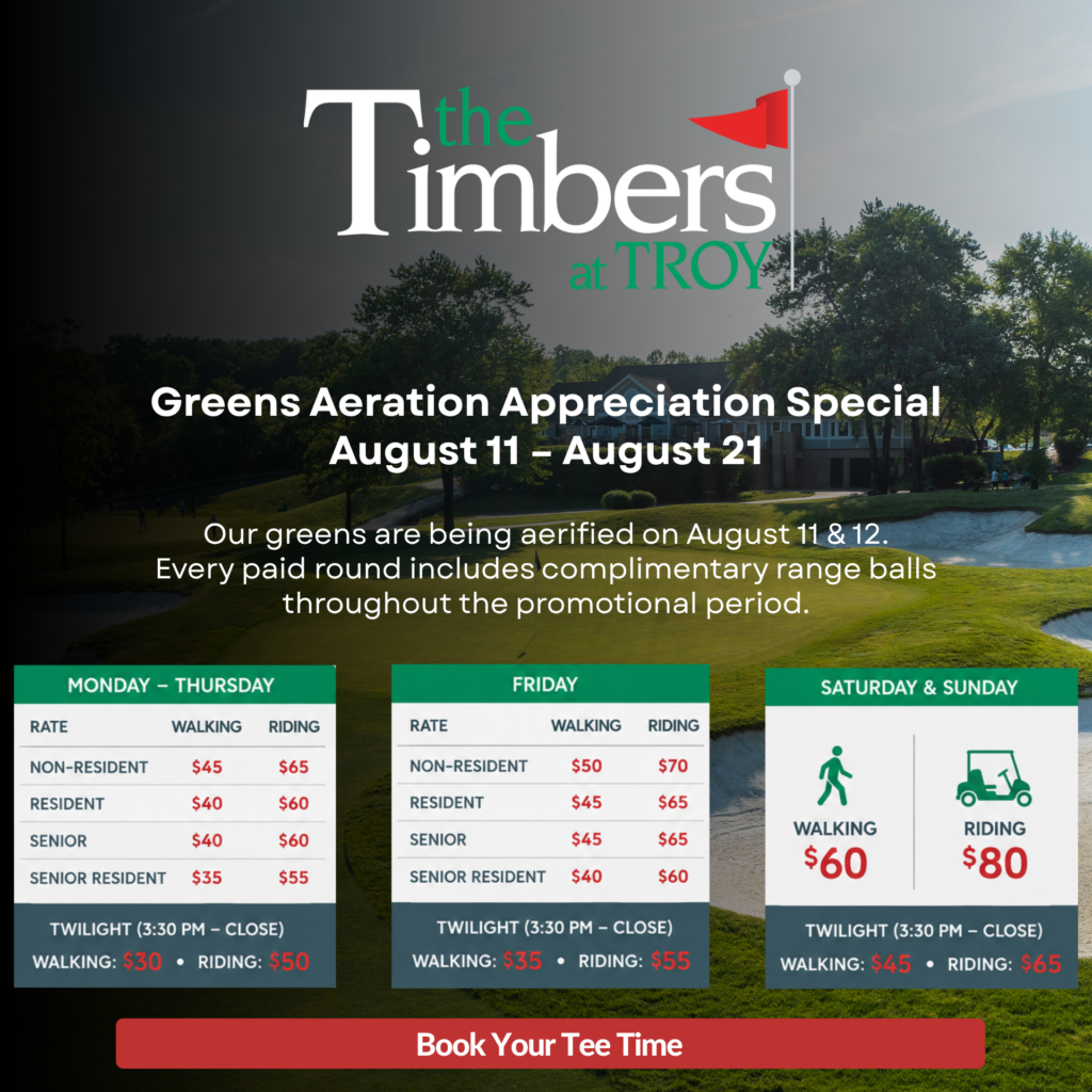 Aeration Timbers at Troy 8.26 Popup Aeration Timbers at Troy 8.26 Popup